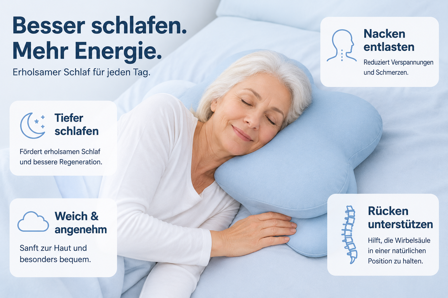 SNOOMR® – Ergonomisches Kissen für besseren Schlaf & optimale Nackenunterstützung